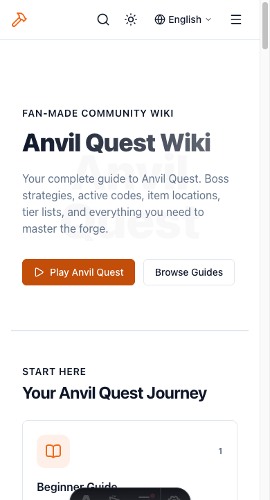 Mobile view of the demo homepage